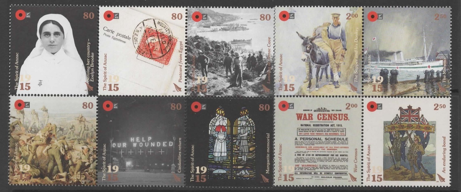 new-zealand-sg3663-72-2015-centenary-of-the-first-world-war-2nd-issue-mnh
