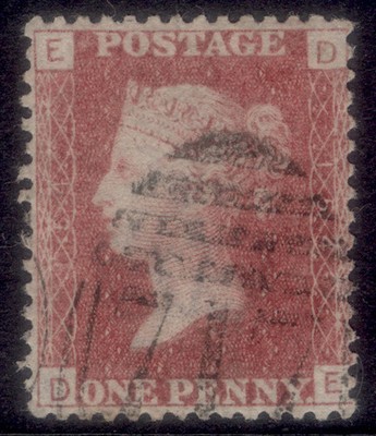 gb-qv-sg43-1d-rose-red-plate-154-fine-used-de