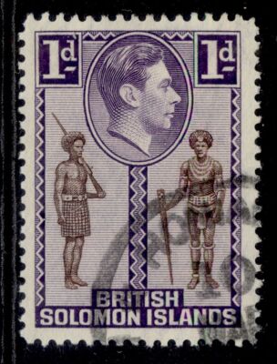 british-solomon-islands-gvi-sg61-1d-brown-deep-violet-fine-used