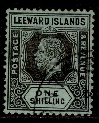 leeward-islands-gv-sg54a-1s-black-green-white-back-fine-used-cat-45
