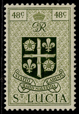 st-lucia-gvi-sg156-48c-olive-green-m-mint