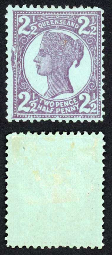 queensland-sg238-2-1-2d-brown-purple-blued-m-m-broken-frame-at-left