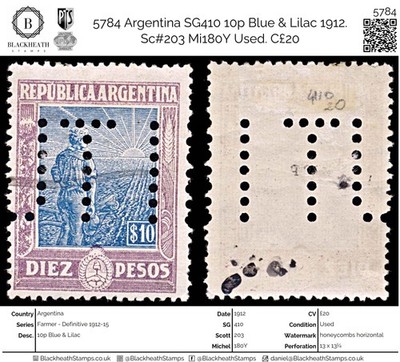 5784-argentina-sg410-10p-blue-lilac-1912-sc-203-mi180y-used-c20