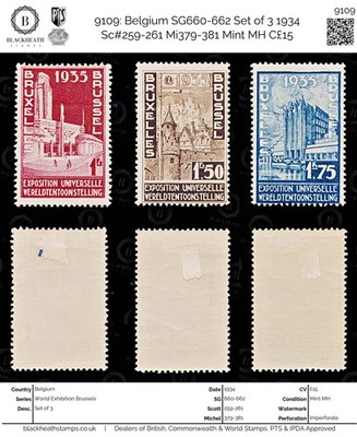 9109-belgium-sg660-662-set-of-3-1934-sc-259-261-mi379-381-mint-mh-c15