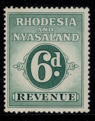 rhodesia-nyasaland-qeii-sg-revenue-1956-6d-green-barefoot-1-nh-mint