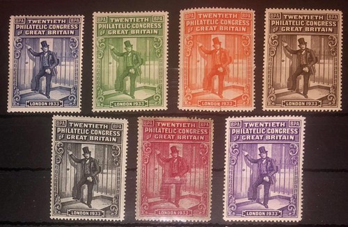 kgv-gb-20th-philatelic-congress-of-great-britain-set-of-seven-poster-stamps-mh