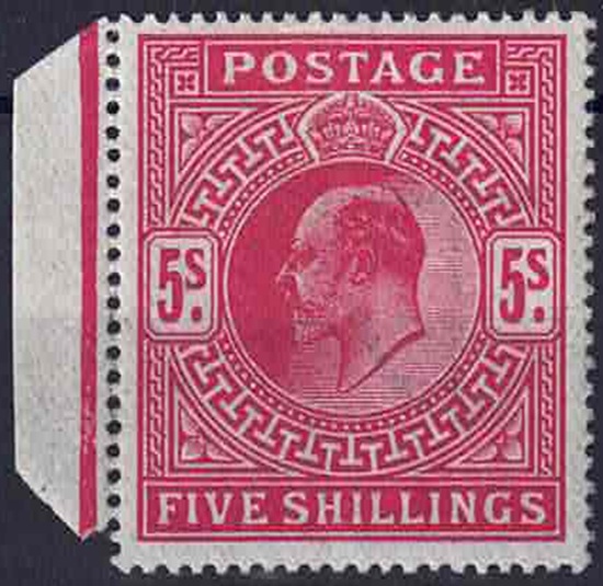 sg318-m52-1-somerset-house-issue-5-carmine-red-superb-marginal-very-lightly-mounted-mint