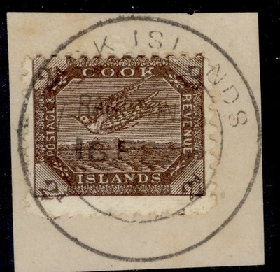 cook-islands-edvii-sg31-2d-deep-brown-fine-used-cat-12-on-small-piece
