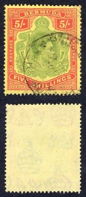 bermuda-sg118e-5-green-and-red-pale-yellow-perf-13-cds-cat-20-pounds