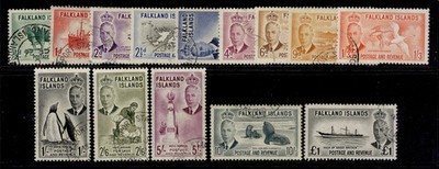 falkland-islands-qeii-sg172-185-1952-complete-set-fine-used-cat-100