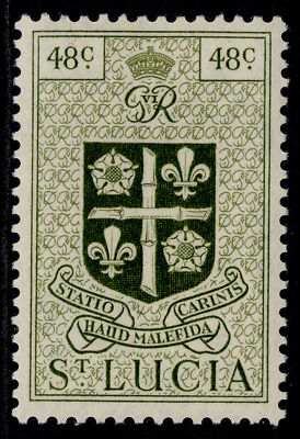 st-lucia-gvi-sg156-48c-olive-green-m-mint