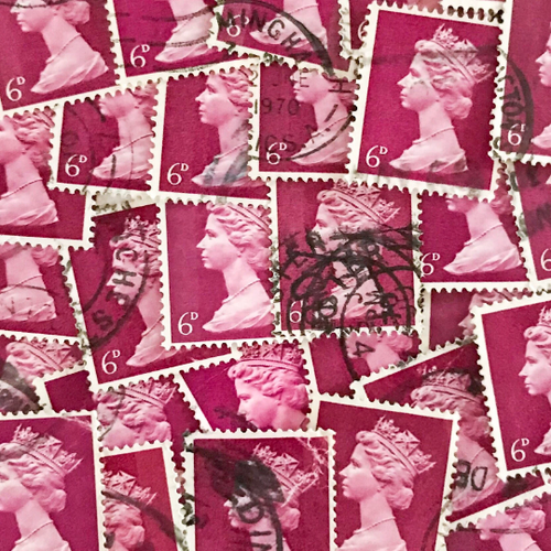 25-x-deep-mauve-purple-used-british-6d-machin-postage-stamps-off-paper