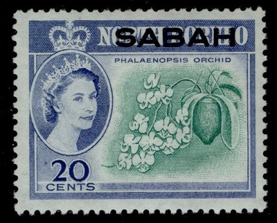 malaysia-sabah-qeii-sg420-1-brown-yellow-green-nh-mint-cat-18