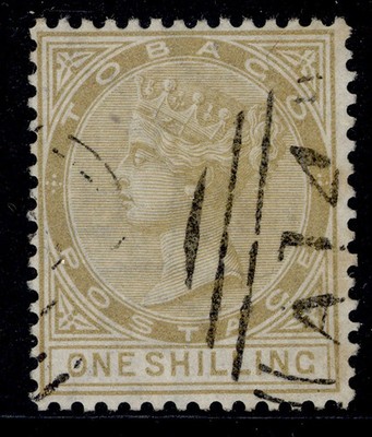 tobago-qv-sg12-1s-yellow-ochre-fine-used-cat-150-wmk-cc