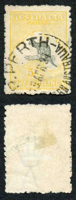australia-sg42c-5-grey-and-pale-yellow-kangaroo-wmk-3rd-crown-cat-110
