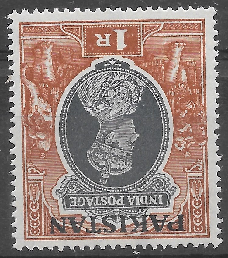 pakistan-sg14w-1947-1r-grey-red-brown-inv-wmk-mtd-mint