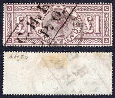 sg186-one-pound-brown-lilac-wmk-orbs-great-colour-cat-3500