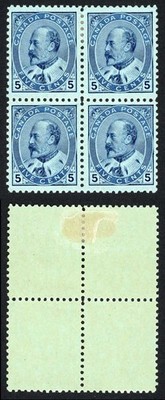 canada-sg178-kevii-5c-blue-very-fine-block-of-4-bottom-pair-u-m-mnh-unitrade-ca