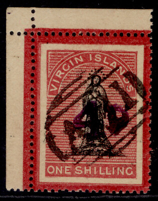british-virgin-islands-qv-sg42-4d-on-1s-black-rose-carmine-used-cat-160