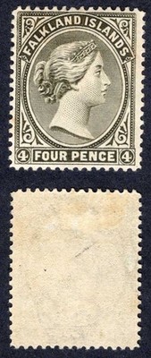 falkland-is-sg12-4d-olive-grey-black-wmk-ca-cat-225-pounds