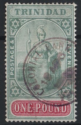 trinidad-1896-wmk-ca-1-vfu-colonial-bank-cds-sg124-c350-as-postal-used