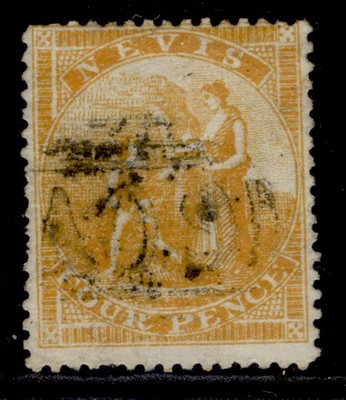 st-kitts-nevis-nevis-qv-sg18-4d-orange-yellow-fine-used-cat-38-perf-15