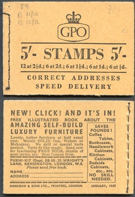 h25-5-booklet-wmk-edwards-2d-pane-red-brown-january-1957