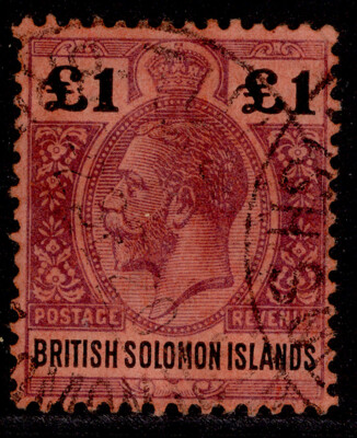 british-solomon-islands-gv-sg38-1-purple-black-red-fine-used-cat-140-cds