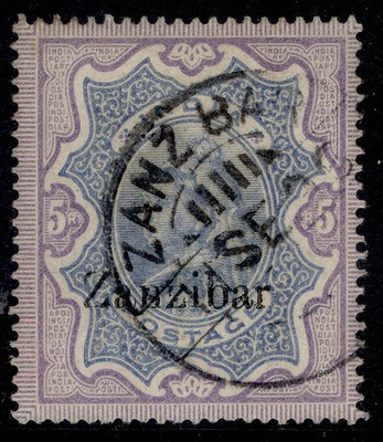 zanzibar-qv-sg21-5r-ultramarine-violet-fine-used-cat-160-cds