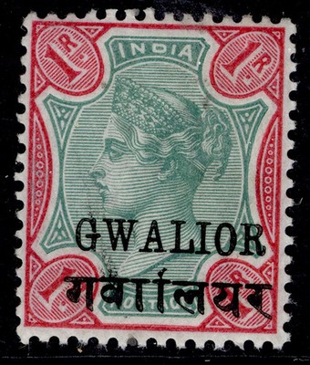indian-states-gwalior-qv-sg34-1r-green-carmine-lh-mint-cat-16