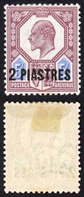 british-levant-sg30-1912-2pi-on-5d-dull-reddish-purple-and-bright-blue-m-m