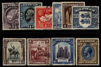 cyprus-gv-sg123-132-1928-50th-anniv-of-british-rule-set-fine-used-cat-450