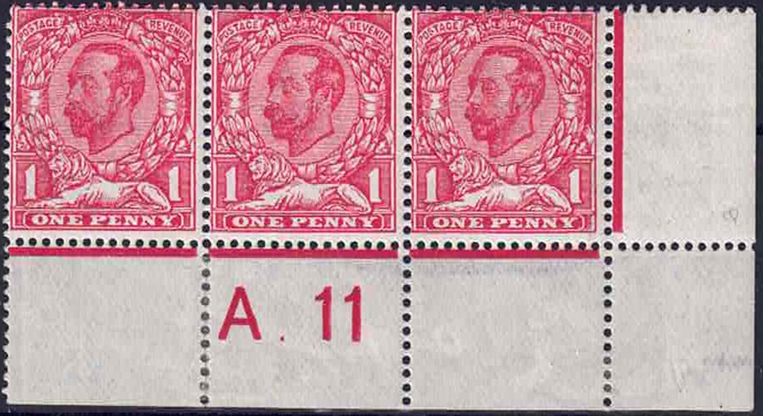 gv-1911-spec-n7-1d-carmine-red-die-1a-a-11-w-control-corner-strip-perf-type-1a-scarce-l-m-m