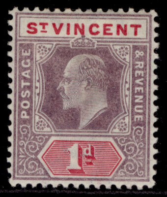 st-vincent-edvii-sg77-1d-dull-purple-carmine-m-mint