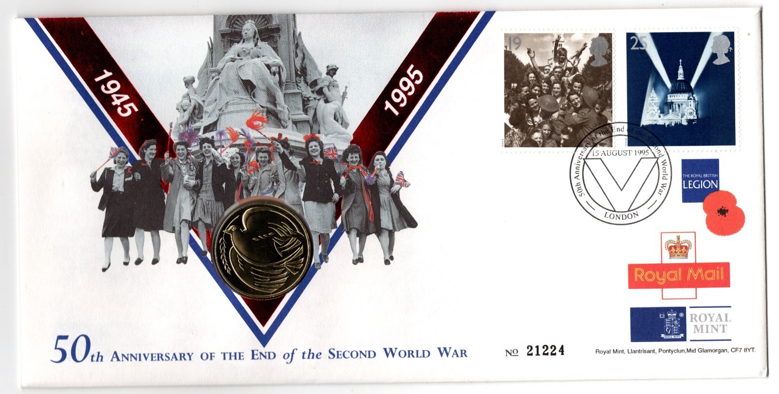 50th-anniversary-end-of-the-second-world-war-2-coin-first-day-cover-21224