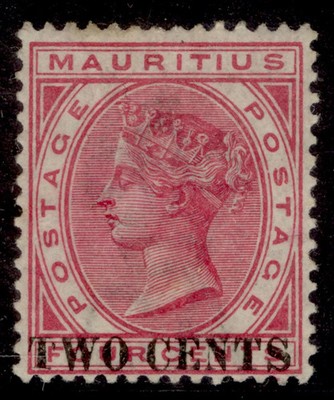 mauritius-qv-sg118-2c-on-4c-carmine-m-mint