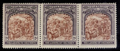 trinidad-qv-sg125-2d-brown-dull-violet-nh-mint-cat-36-strip-x3