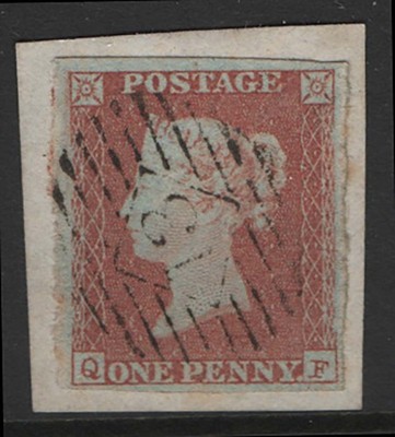 gb-1841-1d-red-plate-94-qf-very-fine-used-on-piece-tilted-f-4-good-margins