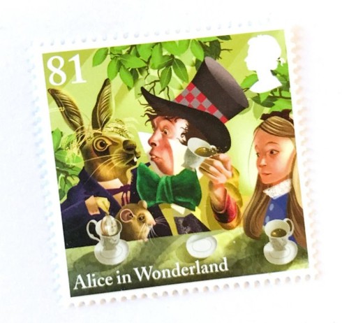 1-x-alice-in-wonderland-unused-gb-mint-mnh-postage-stamp-a-mad-hatter-tea-party