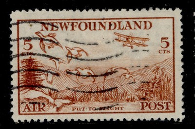canada-newfoundland-gv-sg230-5c-red-brown-used-cat-22