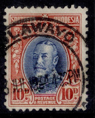 southern-rhodesia-gv-sg22-10d-blue-scarlet-fine-used
