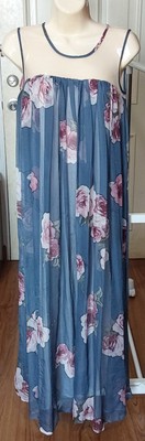 womens-long-floral-sheer-pleated-lined-sleeveless-dress-with-netted-collar-line