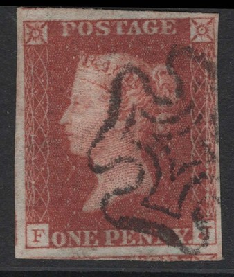 gb-1841-1d-red-plate-20-fj-fine-used-4-good-margins-just-touched-top-right