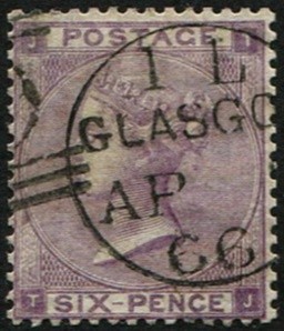 6d-sg-83-deep-lilac-vfu-perfectly-centred-upright-glasgow-1866-cds