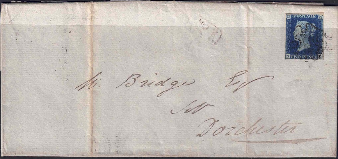 qv-1840-sg5-2d-blue-cover-from-sturminster-newton-to-dorchester-22nd-apr-1843-with-black-mx