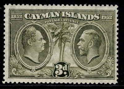 cayman-islands-gv-sg91-3d-olive-green-m-mint