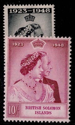british-solomon-islands-gvi-sg75-76-1948-royal-silver-wedding-set-m-mint