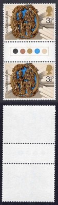 1974-christmas-3-5p-cb-traffic-light-gutter-pair-u-m-un-folded