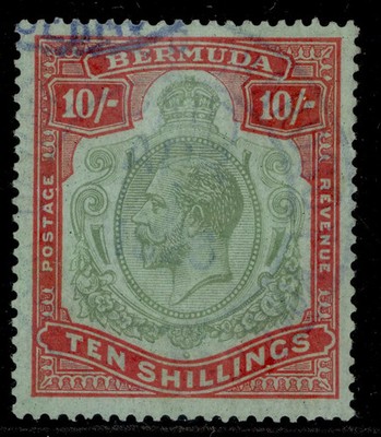 bermuda-gv-sg92-10s-green-red-pale-emerald-used-fiscal-cancel