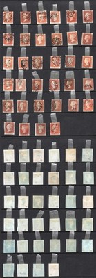 1841-penny-reds-page-of-34-some-with-faults-all-with-maltese-crosses